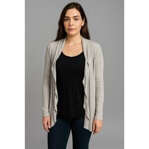 A New Day S Gray Open Front Cardigan Sweater Viscose Nylon Modal